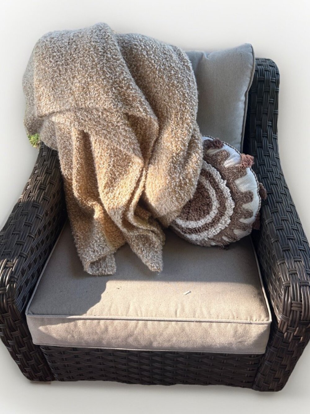 Southern Living Throw Blanket Fuzzy Soft 50x70” Cozy Oatmeal Living Bed Decor